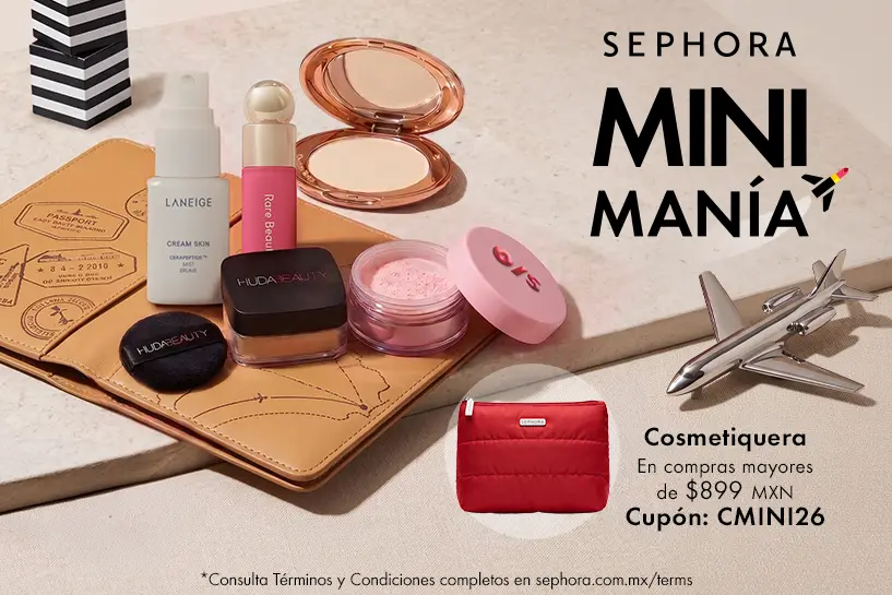 Menos espacio, m&aacute;s beauty. Arma tu rutina mini y ll&eacute;vate una cosmetiquera en compras mayores a $899 MXN.