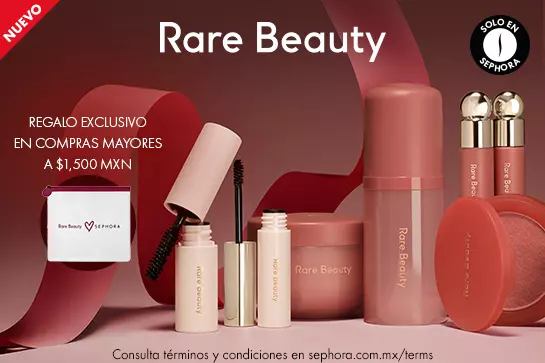 En compras mayores a $1,500 MXN de Rare Beauty obtén un regalo exclusivo de la marca