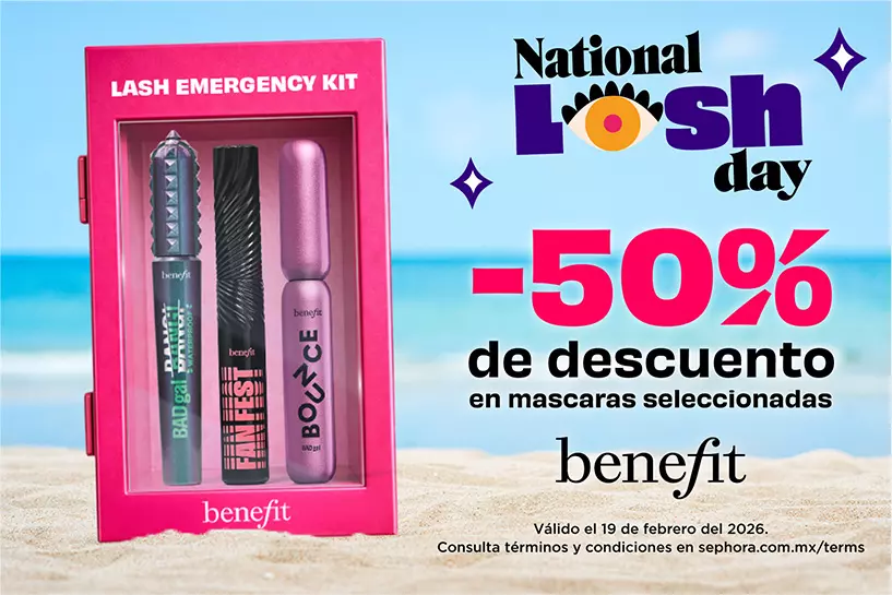 &iexcl;SOLO HOY! Disfruta 50% OFF en m&aacute;scaras seleccionadas. Resalta tu mirada con BENEFIT COSMETICS