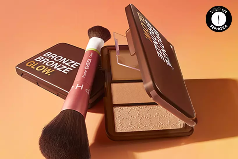 Conoce Bronze Bronze Glow. Define, broncea e ilumina tu rostro con un solo producto: 2 bronzers + 1 iluminador.