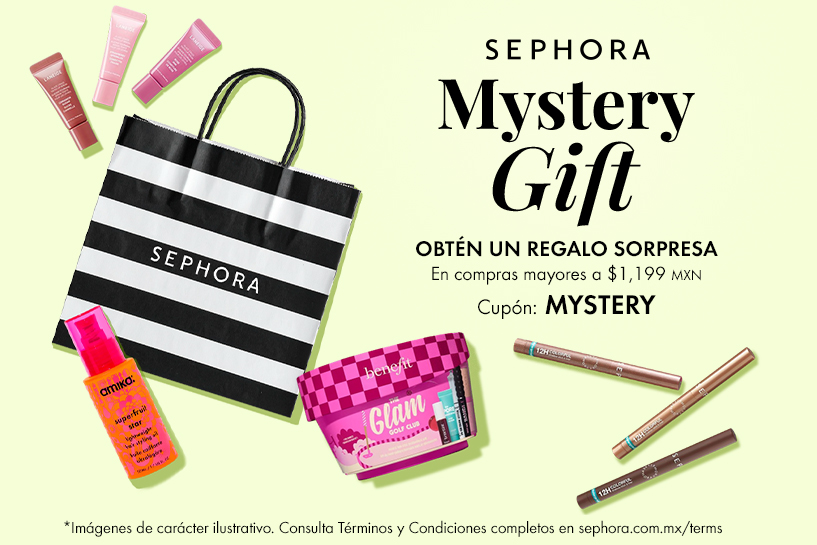 Ll&eacute;vate un regalo sorpresa en compras mayores a $1,199 MXN con el cup&oacute;n MYSTERY.