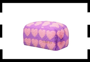 GWPMD FUZZY PINK HEART COSMETIC POUCH