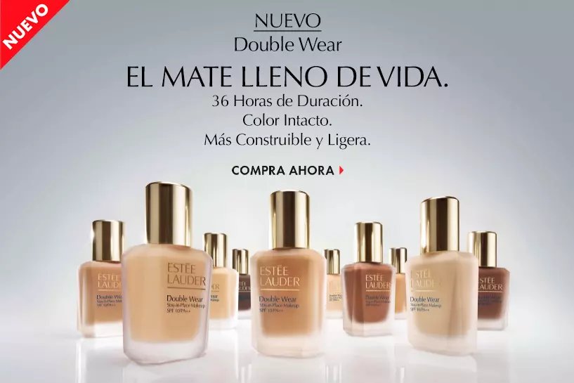 Luce una piel hermosa y con acabado mate gracias a la nuevo Double Wear. Hasta 36 horas de duraci&oacute;n.