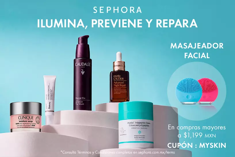Consiente tu piel y recibe un masajeador de regalo en compras de $1,199 MXN con el cup&oacute;n MYSKIN.