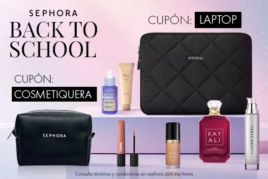 Encuentra novedades y obtén en compras mayores a $599 MXN una cosmetiquera y en $800 MXN un porta laptop