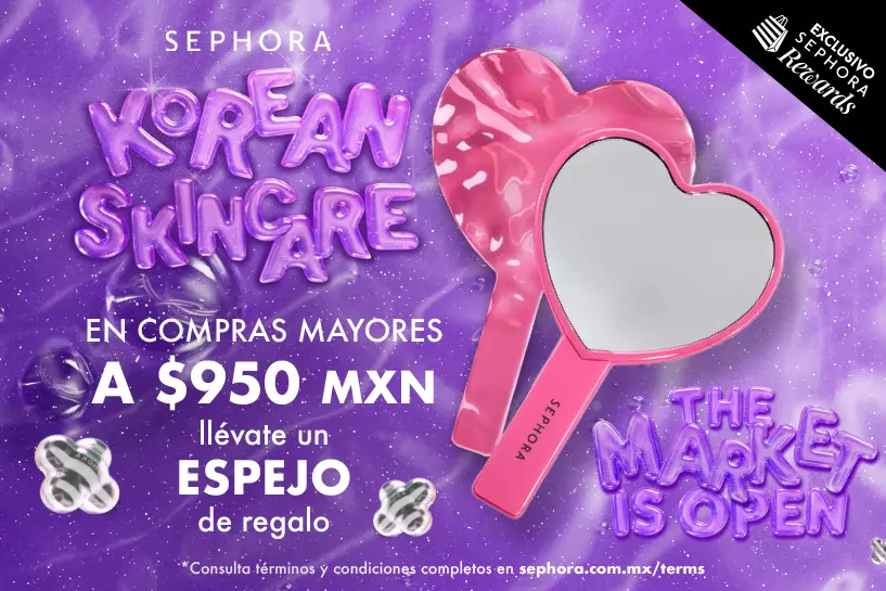 Encuentra tu skincare coreano favorito y en compras mayores de $950 MXN ll&eacute;vate un espejo