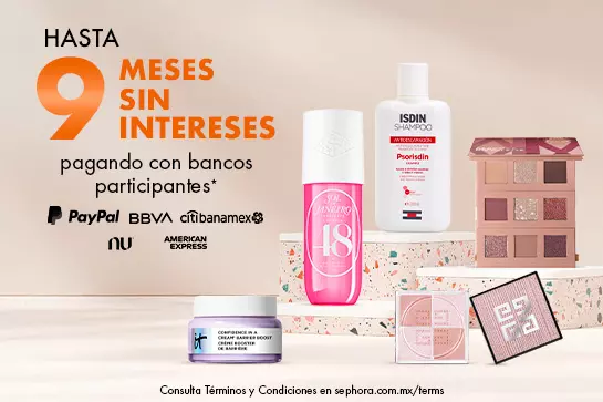 Hasta 9 Meses Sin Intereses en compras mayores a $1,200 mxn pagando con bancos participantes