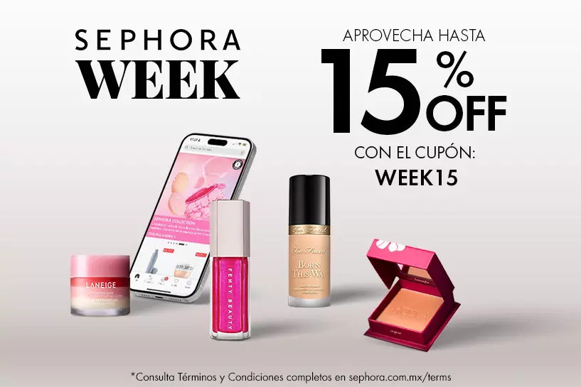 &iexcl;Por Tiempo Limitado! En compras mayores a $1,200 MXN, aplica el cup&oacute;n: WEEK15 y obt&eacute;n hasta 15% OFF