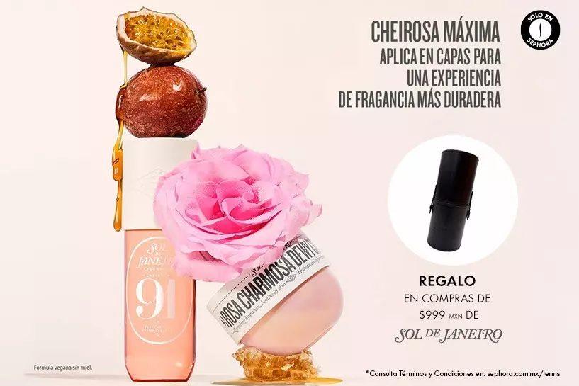 Consiente tu cuerpo y en compra mayores a $999 MXN  de SOL DE JANEIRO ll&eacute;vate un PORTA BROCHAS de regalo