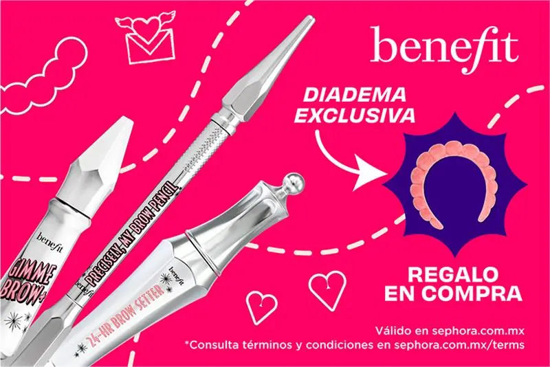 Luce la ceja perfecta en San Valentine y ll&eacute;vate una diadema de regalo en compras mayores de $1,200 MXN