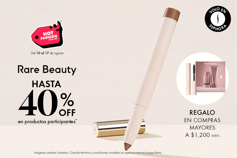 Aprovecha hasta 40% OFF* en productos participantes de Rare Beauty y ll&eacute;vate un regalo en compra &iexcl;No lo dejes pasar!