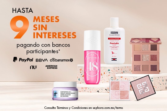 Hasta 9 Meses Sin Intereses en compras mayores a $1,200 mxn pagando con bancos participantes