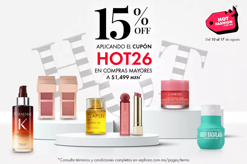 &iexcl;Lleg&oacute; Hot Fashion! Obt&eacute;n tus favoritos con 15% de descuento* en compras mayores a $1,499 MXN
