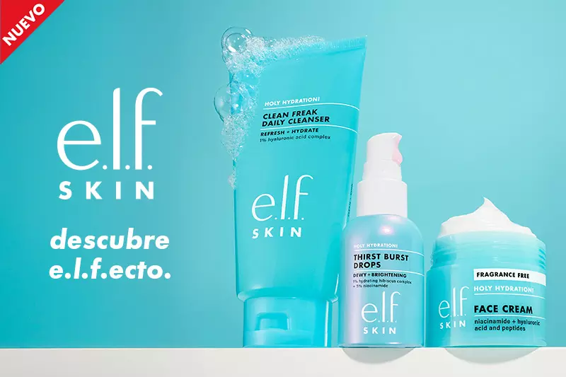 Tu piel merece un boost diario. Con E.L.F SKIN, hidrata, protege y revive tu rutina con fórmulas que hacen magia