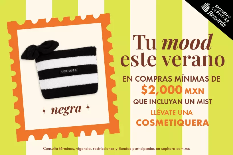 &iexcl;Haz match con tu mood del verano! Compra desde $2,000 MXN con un mist y ll&eacute;vate una cosmetiquera.