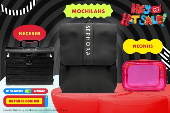 En compras mayores a $399 obtén una cosmetiquera, $1,000 una mochila o $2,500 un neceser de regalo
