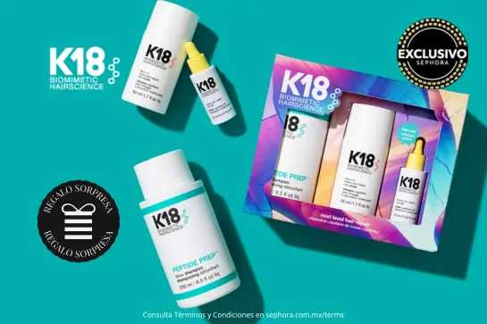 Reinicia el daño y el frizz con este mini set reparador de 3 pasos, K18 Next-Level Repair Set