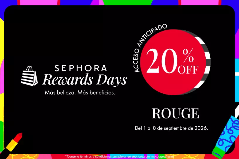 🎉 Solo para Rouge: Acceso anticipado y 20% OFF en productos participantes* &iexcl;No lo dejes pasar!