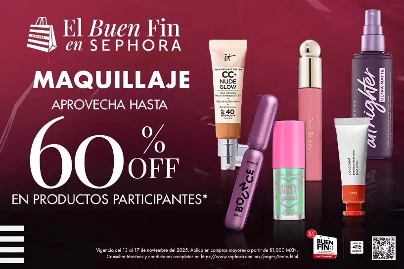 Aprovecha las promociones exclusivas y haz restock de tu maquillaje favorito con hasta 60% OFF