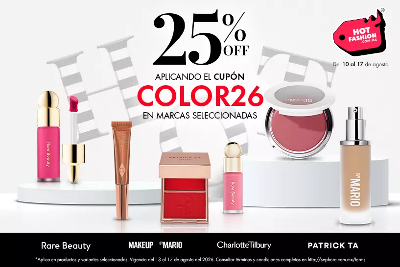 &iexcl;Ahora o nunca! Aprovecha 25% OFF* en tus marcas favoritas de maquillaje con cup&oacute;n: COLOR 26
