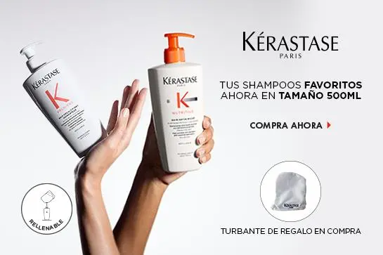 Descubre tus shampoos favoritos ahora en tamaño 500 ml y llévate de regalo un turbante para cabello