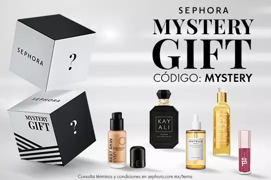 Un regalo sorpresa te espera, aplica el código: MYSTERY en compras de $899 MXN y descubre tu regalo