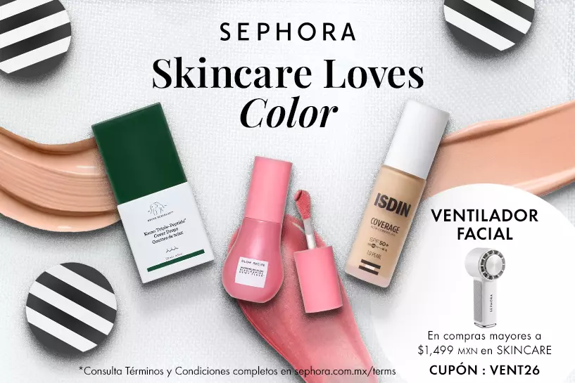 En compras mayores a $1,499 MXN en skincare, ll&eacute;vate un ventilador facial con el cup&oacute;n VENT26.