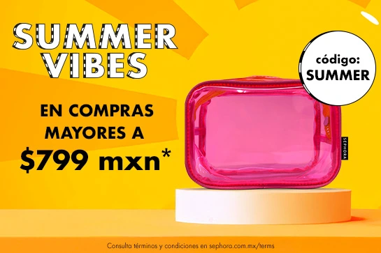 Disfruta del verano con un regalo exclusivo en compras mayores a $799 MXN aplicando el código: SUMMER