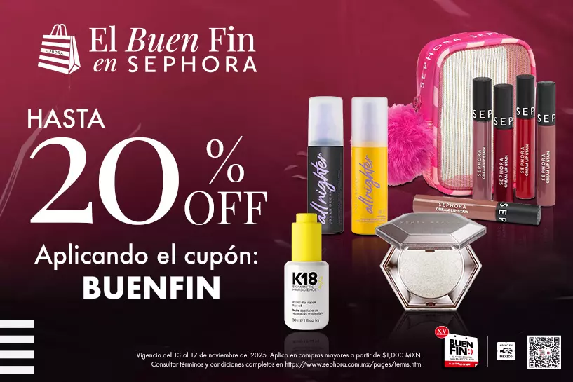 Encuentra hasta 20% de descuento en tus productos favoritos aplicando el código: BUENFIN