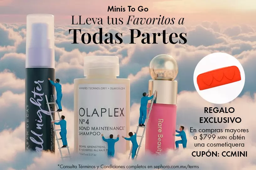 Aplica el cup&oacute;n: CCMINI y recibe una cosmetiquera ideal para guardar tus minis y llevarlos contigo a donde quieras.