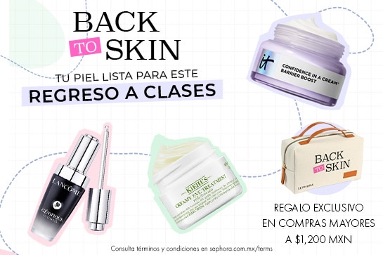 Regresa a clases con estilo y obtén una cosmetiquera en compras de $1,200 MXN de Lancôme, Kiehls o It Cosmetics