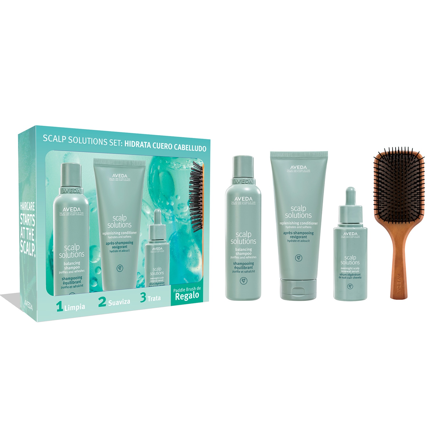 SCALP SOLUTIONS MINI PADDLE SET (SET DE CUIDADO DE CABELLO)
