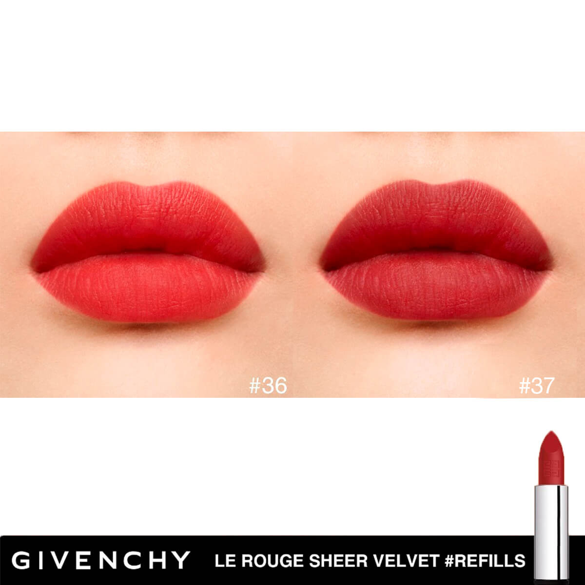 LE ROUGE SHEER VELVET REFILL LIPSTICK DE GIVENCHY (RECARGA DE LABIAL MATE DE EFECTO DIFUMINADO DE LARGA DURACIÓN)