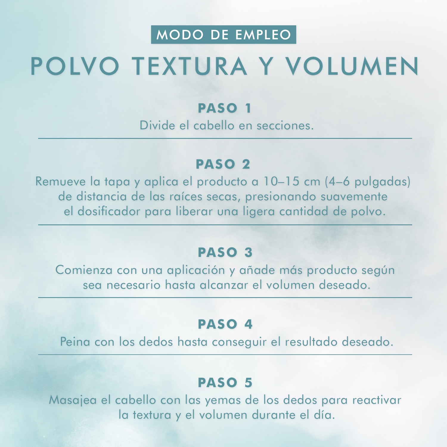 HAIR TEXTURE VOLUME POWDER (POLVO VOLUMINIZADOR PARA EL CABELLO ...