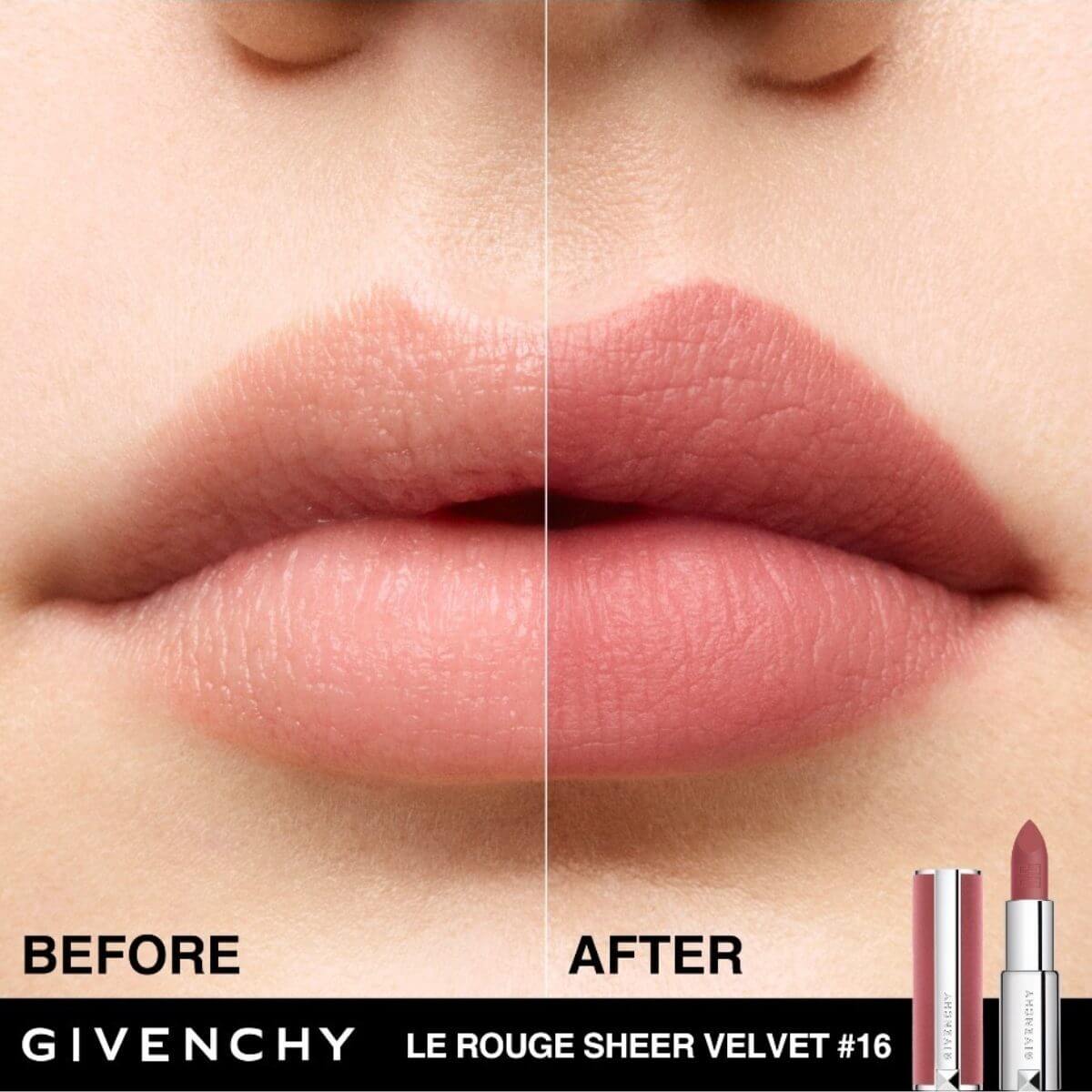 LE ROUGE SHEER VELVET LIPSTICK DE GIVENCHY (LABIAL MATE DE EFECTO DIFUMINADO Y LARGA DURACIÓN )