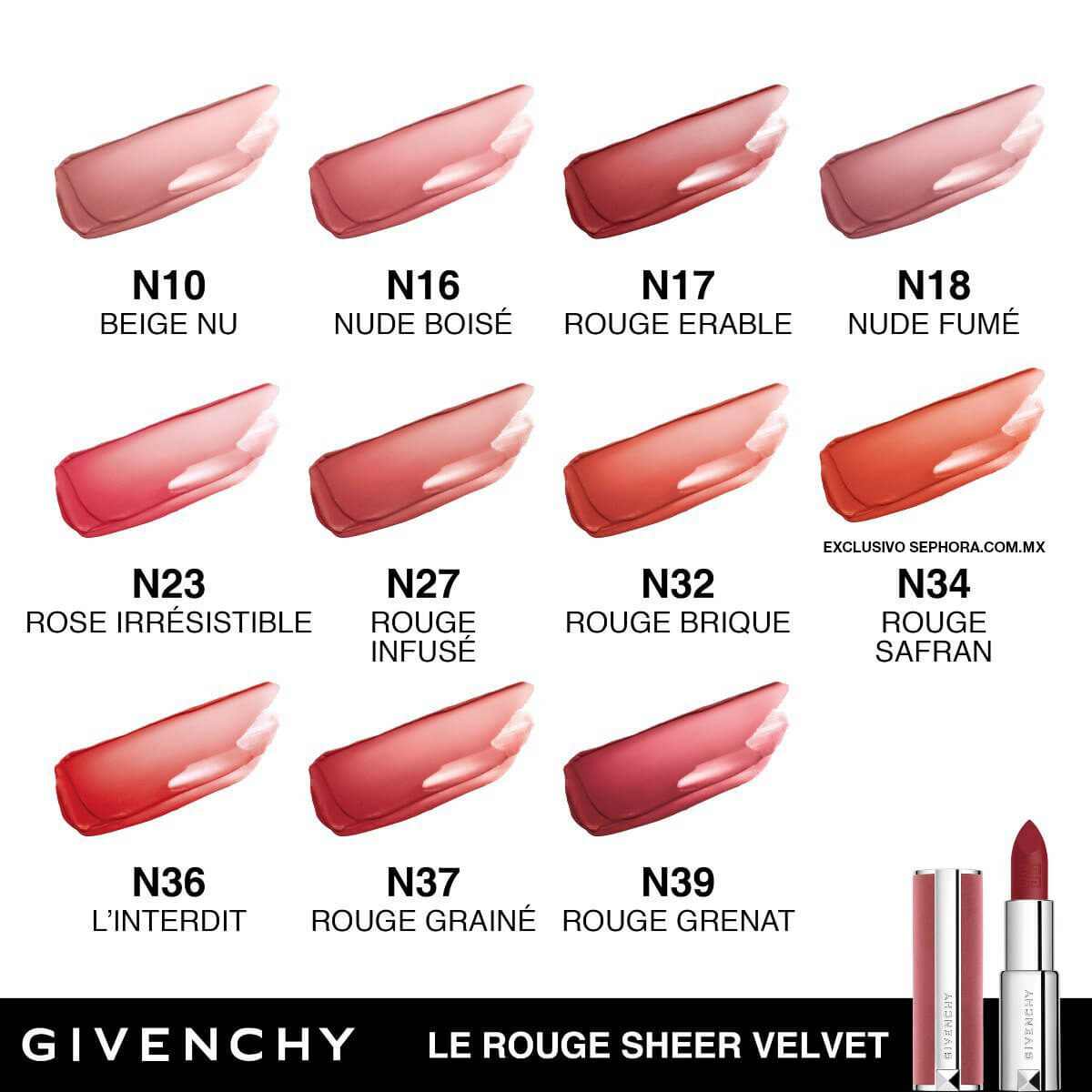 LE ROUGE SHEER VELVET LIPSTICK DE GIVENCHY (LABIAL MATE DE EFECTO DIFUMINADO Y LARGA DURACIÓN )