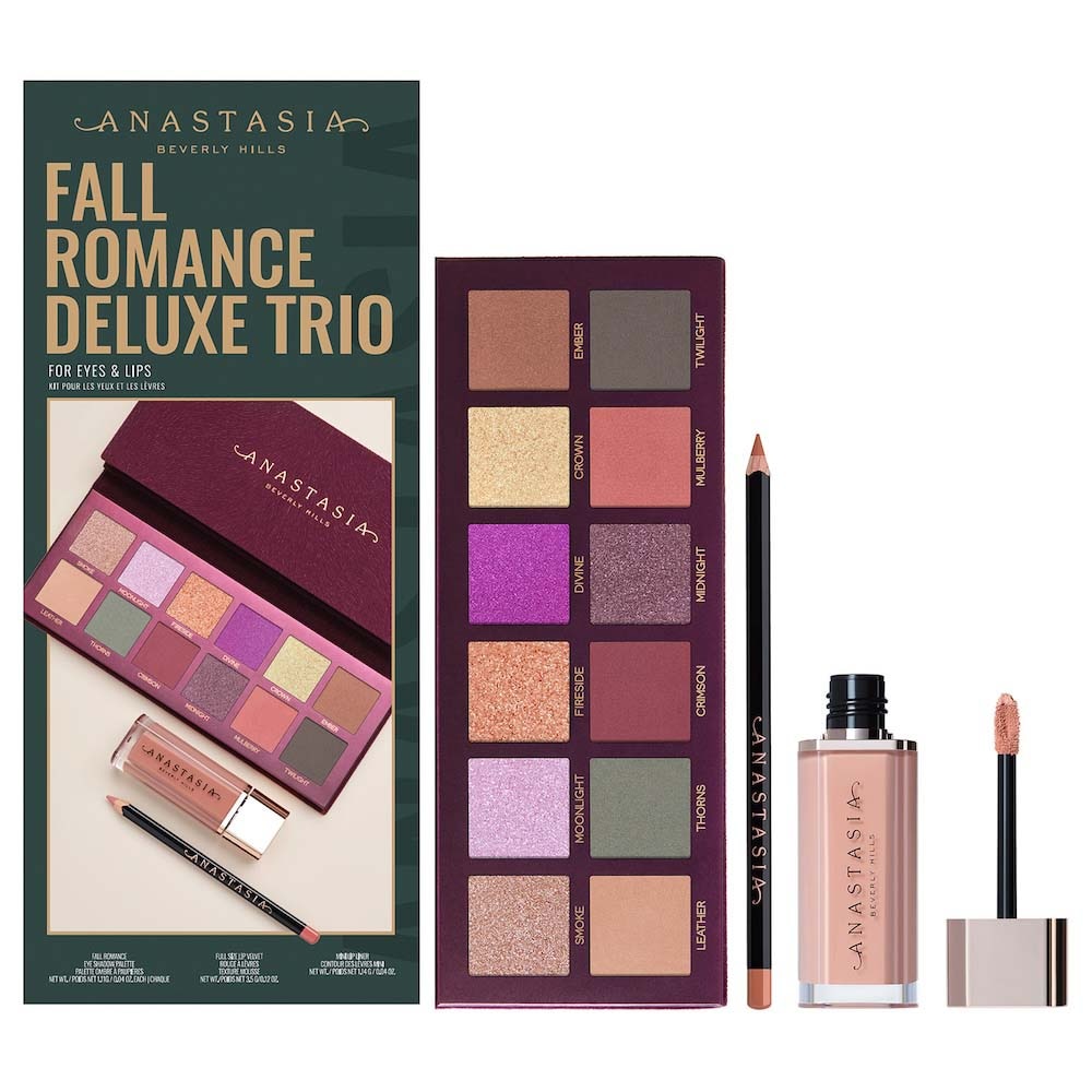 FALL ROMANCE DELUXE TRIO + ANASTASIA BEVERLY HILLS (SET PARA OJOSY LABIOS)