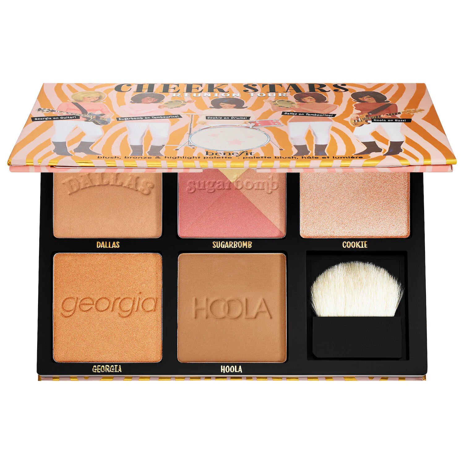 PALETA PARA ROSTRO CHEEKS STARS REUNION TOUR BLUSH, BRONZER & HIGHLIGHTER PALETTE DE BENEFIT EN
