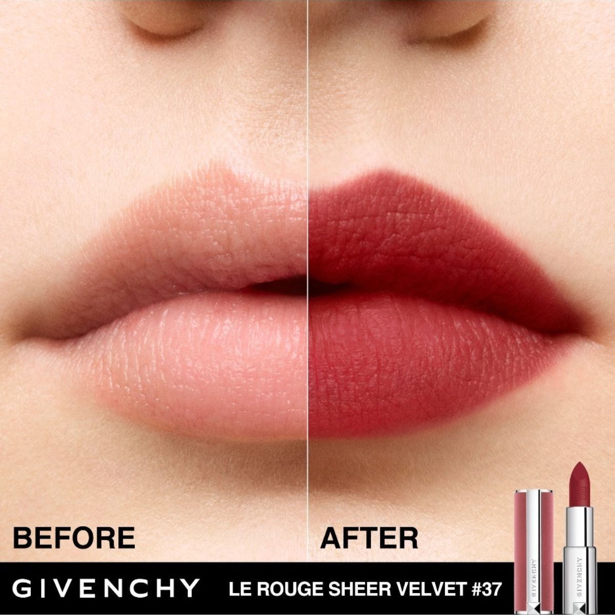 LE ROUGE SHEER VELVET LIPSTICK DE GIVENCHY (LABIAL MATE DE EFECTO DIFUMINADO Y LARGA DURACIÓN )