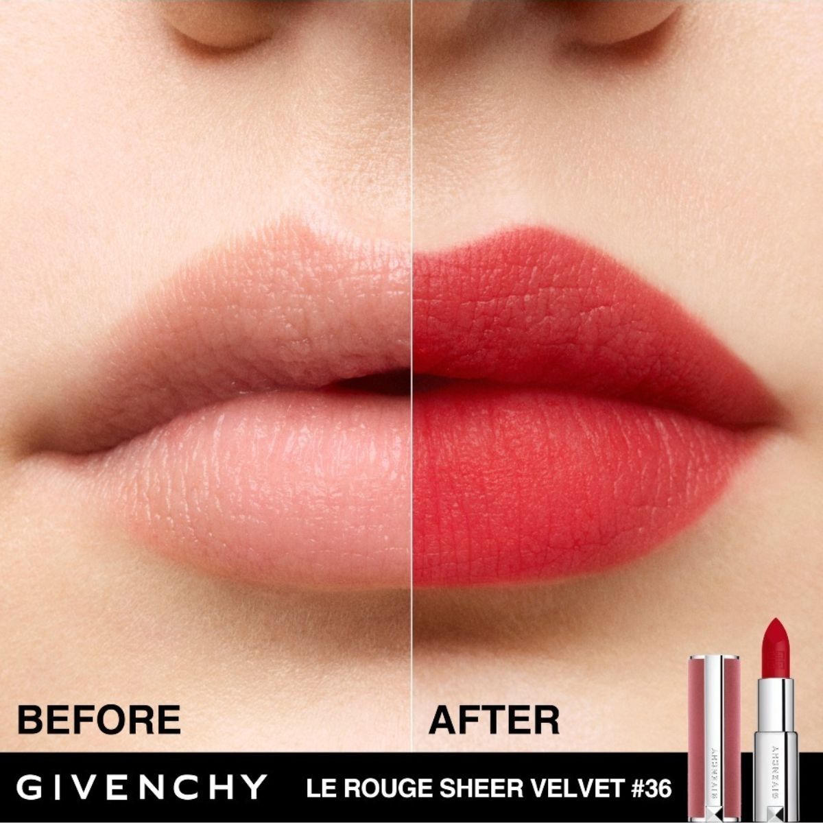 LE ROUGE SHEER VELVET LIPSTICK DE GIVENCHY (LABIAL MATE DE EFECTO DIFUMINADO Y LARGA DURACI&Oacute;N )