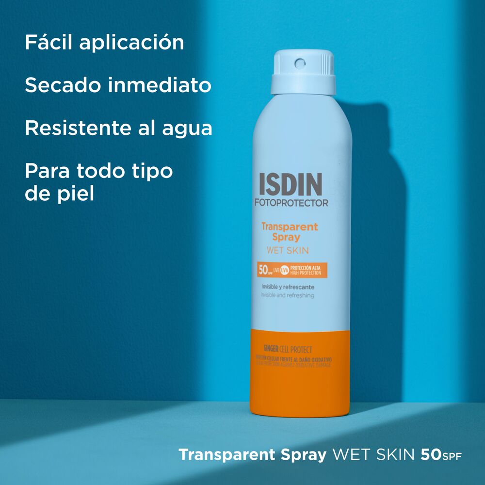 FOTOPROTECTOR ISDIN 50+ TRANSPARENT SPRAY WET SKIN (PROTECTOR SOLAR CORPORAL EN SPRAY)