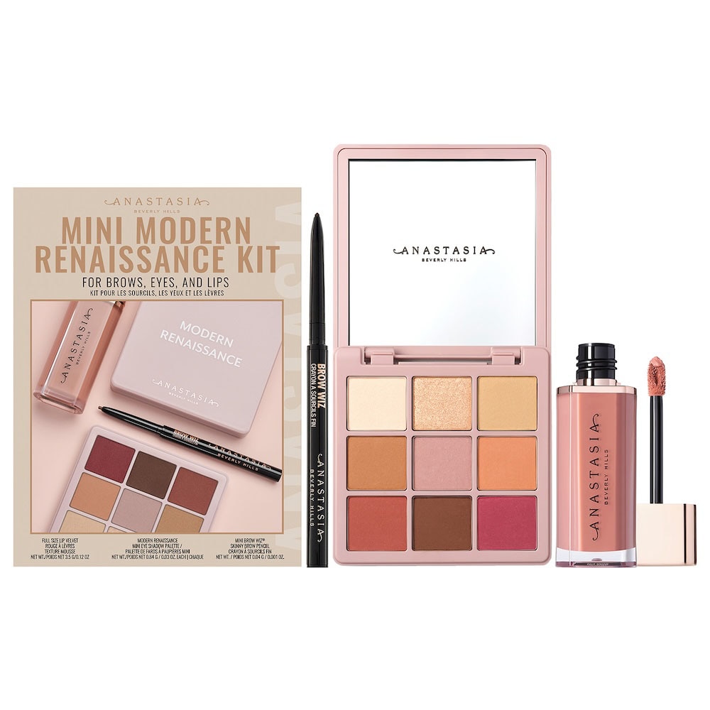 MINI MODERN RENAISSANCE KIT FOR BROWS, EYES & LIPS (TRÍO IDEAL PARA CEJAS, OJOS Y LABIOS.)