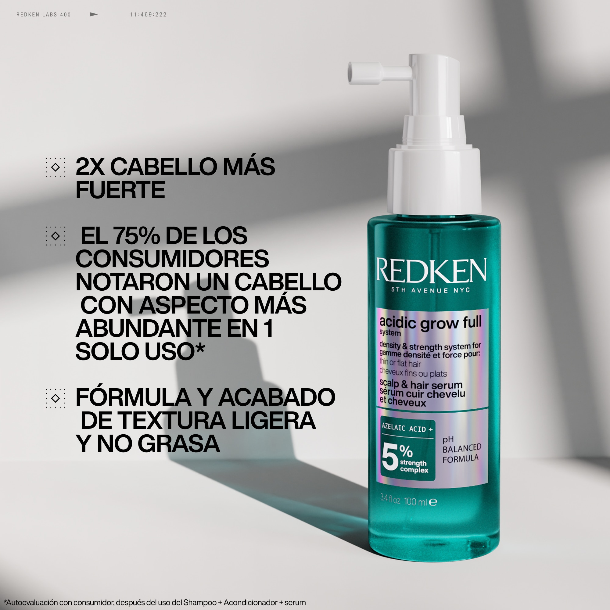 S&Eacute;RUM REDKEN ACIDIC GROW FULL SYSTEM (S&Eacute;RUM VOLUMINIZADOR)