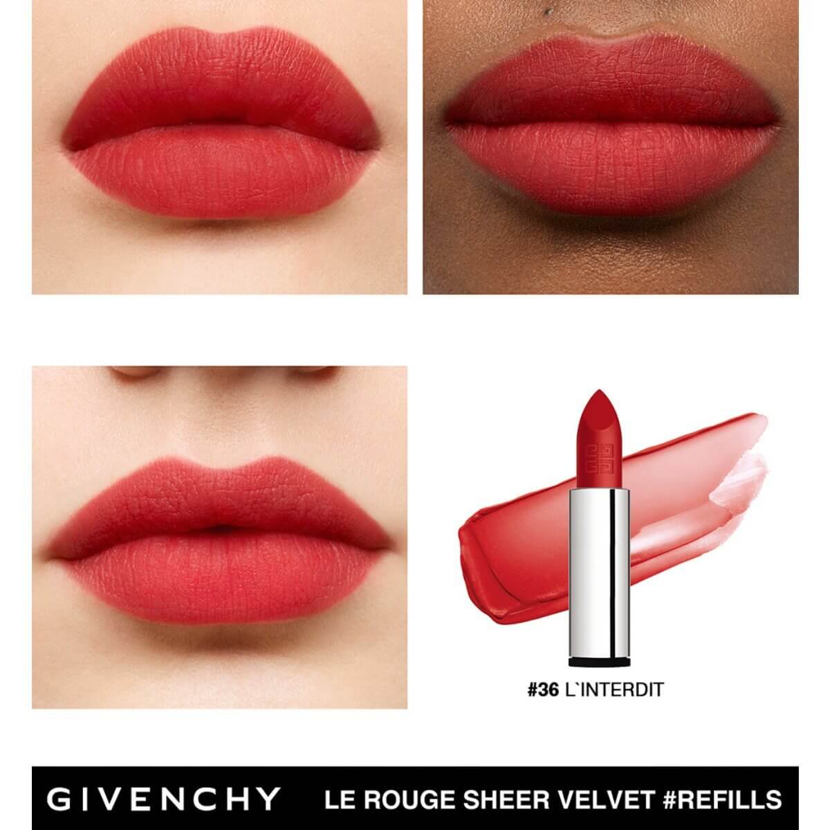 LE ROUGE SHEER VELVET REFILL LIPSTICK DE GIVENCHY (RECARGA DE LABIAL MATE DE EFECTO DIFUMINADO DE LARGA DURACIÓN)